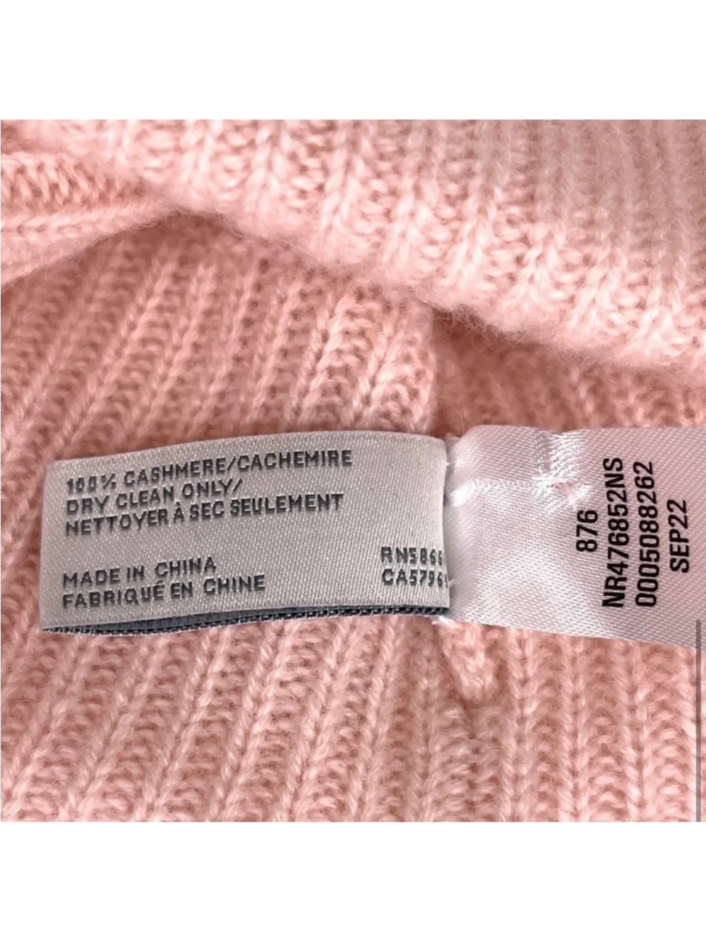 NORDSTROM Rack NEW 100% Cashmere Beanie Hat Blush Pink NEW